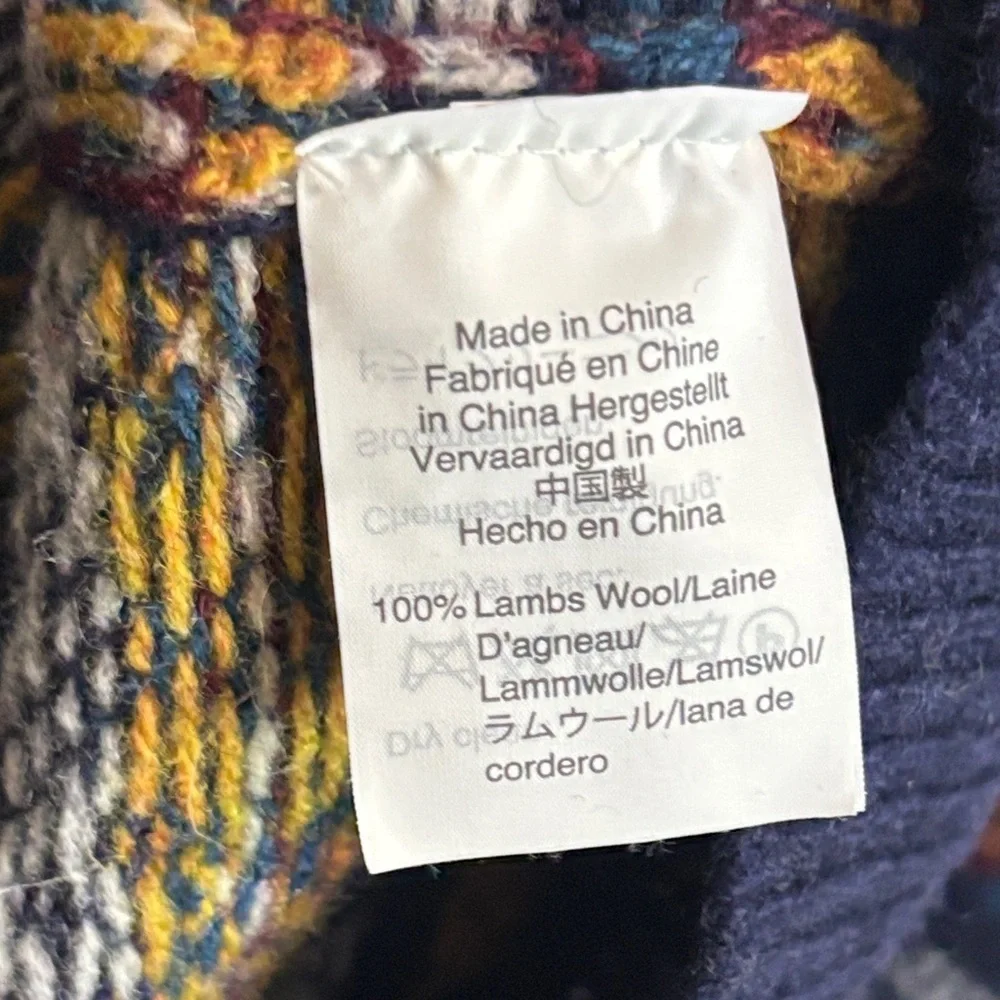 J.Crew Fair Isle Lambswool Sweater Multicolor Nordic Pattern (Size Tag Removed)